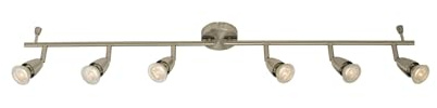 Saxby Amalfi 50W 6 Light Satin Nickel Decorative Commercial Domestic Adjustable Spotlight Bar