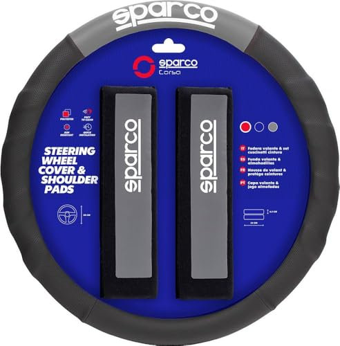 Sparco SPC1111KGR Copri Volante e Cuscini, Grigio