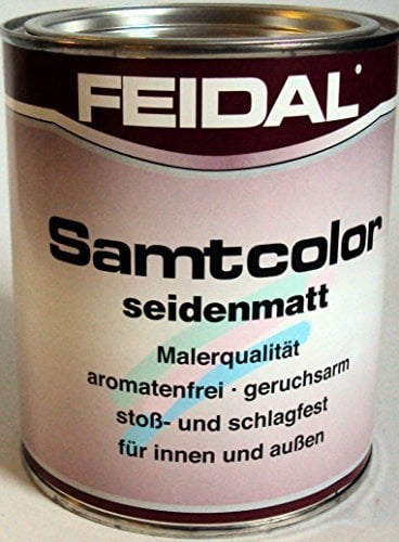 Feidal Alkydharzlack/Buntlack Samtcolor/auf Lösemittelbasis, für Innen und Außen, Anthrazitgrau Ral 7016 seidenmatt / 0,75 L