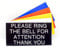 Engraved Plaque Please Ring The Bell For Attention Thank You Door Sign 100x50mm (Red with Black Text)