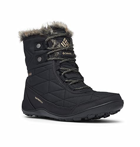 Columbia Minx Shorty III wasserdichte Schneestiefel für Damen, Schwarz (Black x Pebble), 38.5 EU