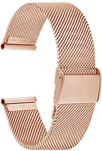 Alienwork Bracelet de Montre Bracelet Maille Or Rose Bracelet Maille
