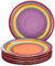 6-piece dinner plate set Ibiza round multicoloured dinner plates menu plate flat serving dishes buffet plate earthenware dishes rainbow colours Rainbow