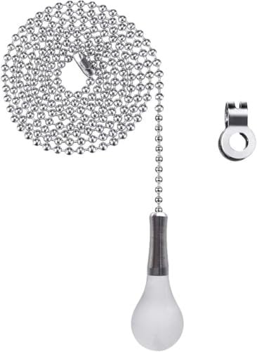 NewZC Teardrop Pull Cord Handle with 100 cm Light Pull Bead Chain Extension Connector Frosted Light Cord Pull String End for Bedroom Bathroom Toilet Ceiling Light Fan and Blind - Crystal