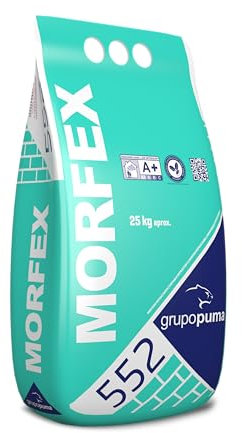 552 MORFEX: Mortero refractario especial para chimeneas, barbacoas, hornos... Color gris. Saco 5 kg