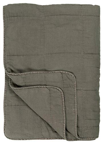 IB Laursen - Tagesdecke, Quilt - Vintage - Baumwolle/Poyester - Farbe: Soil/grau-grün - 180 x 130 cm