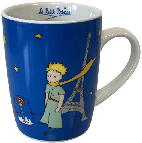KIUB Tasse Der kleine Prinz in Paris mit seiner Rose – runde Tasse, mittelgroß, 10,5 cm und 370 ml