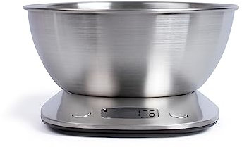 Livoo - Balance de cuisine électronique DOM431-5kg, au gramme près, 3 unité de mesures, capacité du bol de 2L, fonction tare, ecran LCD
