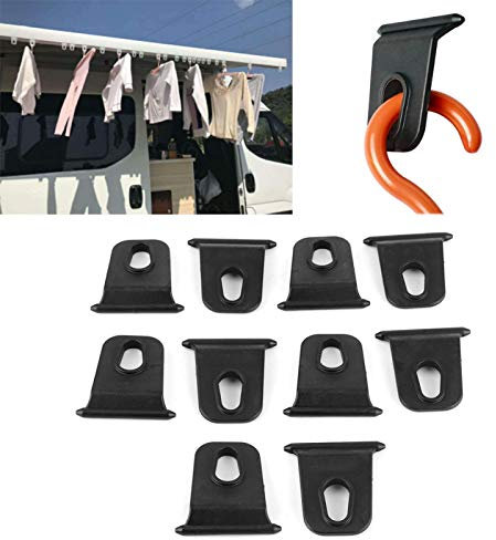 Kederleisten Haken,Markisenhaken,Laufhaken Für Seilspannmarkise,5mm Rv Markisenhaken Ersatz Markisen Zubehör Kleiderbügel Für Tourenwagen- Schwarz (10er Pack)