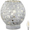 Lichthandel Hoch Tischleuchte E14 m. Schnurschalter Retro Beistelltisch Tischlampe Nachttischlampe Lampe Vintage incl. LED austauschbar(Grau)