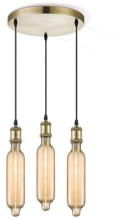 Home Sweet Home Moderne Hängelampe Bronze Vintage Rundrohr | G78| Länge 100cm | Bernstein | Hängelampe mit LED-Lampe | 5W 430lm 2700K dimmbar | geeignet für Wohnzimmer, Schlafzimmer