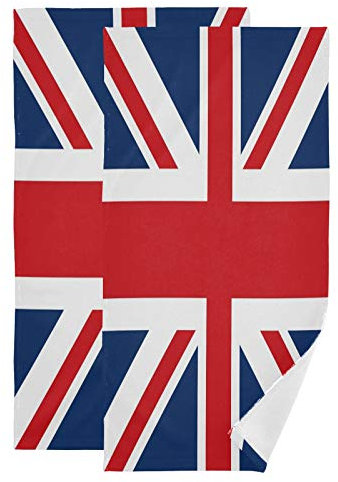Mnsruu Retro Britische Flagge England Badetücher, schnell trocknend, sehr saugfähig, super weiches Handtuch für Sport, Spa, Reisen, Hotel, Yoga, 36,5 x 72 cm (2 Stück)