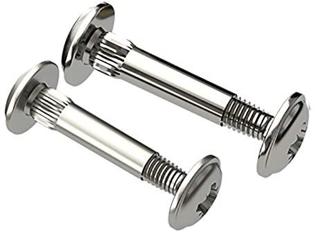 Nickel M4 (31mm - 40mm) Cupboard Joining Bolts Furniture Connecting Screws Bolts M4 Kitchen Cabinet Carcase Connectors (Pack of 10) D10B