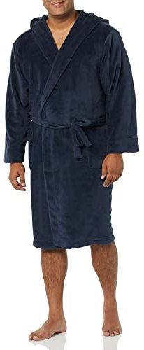 Amazon Essentials Vestaglia in Pile Ai Media Lunghezza Uomo, Blu Marino, M-L