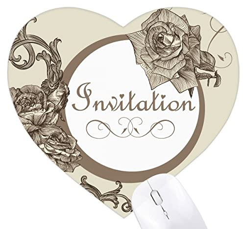 ancien modèle rose fleur Jeux de tapis de souris en forme de coeur
