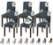 Jaotto Stuhlhussen 6er Set Wasserdicht Stuhlhussen für Esszimmerstühle Stretch Stuhlhussen Schwingstühle Waschbarer Universal Dekoration Stuhlbezug für Haus Restaurant Küche Hotel,Schwarze Blätter