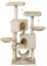 WilTec Arbre à Chat Beige Motif de Pattes 145cm Arbre Hamacs Maisons pour Chats Balles de Jeu Ludique