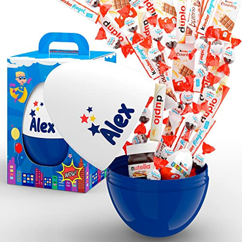 SchokoFreunde Geschenke ® Personalisierte Superhelden Geschenkidee für Junge | XXL Geschenkbox mit Mix aus kinder Schokolade Spezialitäten | Mega Superhero Geschenkbox zum Geburtstag mit Namen