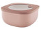 Guzzini - Kitchen Active Design, STORE&MORE BIO, Shallow Airtight Fridge/Freezer/Microwave Containers (M) - Peach Blossom Pink, 16 x16 x h7,8 cm | 975 cc - 170720251