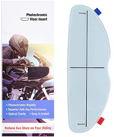 Systercol Helmet Photochromic Anti Fog Film Universal Fit Self-Tinting Film for Motorcycle Riding On Cloudy or Sunny Days 27cm x 9cm
