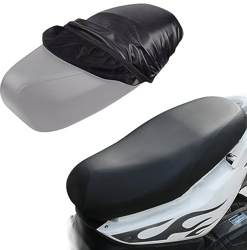 RUCUDIM Motorrad Sitzbankbezug Universal Motorrad Sitzbezug mit Klettverschluss, Wasserdicht Motorrad Kissen Sitzabdeckung für alle Jahreszeiten Universell (Schwarz)