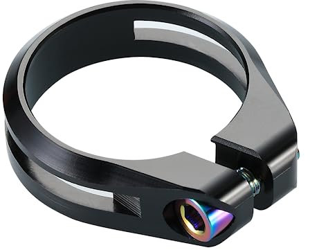 Sattelklemme Rennrad Sattelstütze Klemme 34,9mm Sattelrohr Mit Titan Schraube MTB Fahrrad Schellen Radfahren Zubehör Sattelkloben (Color : 31.8 black)
