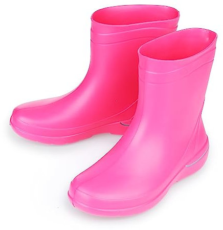 ESTRO Stivali Pioggia Donna Gomma - Stivaletti Pioggia Donna Gomma Galosce Stivali Giardino CR01 (41 EU, Fucsia)