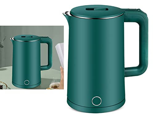 Bollitore Acqua Elettrico, Bollitore Elettrico, 2,3L 4 Strati Di Dual Core a Prova Di Perdite Bollitore Elettrico Avvolto Integrato Bollitore Piccolo con Beccuccio Grande (Verde)