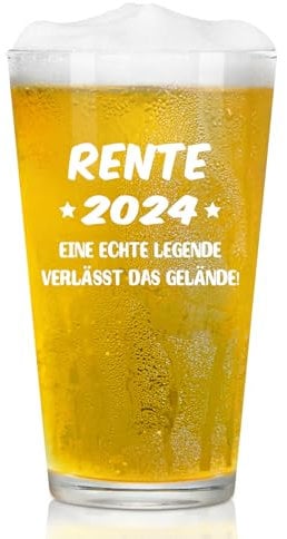 Joymaking Bierglas Rente Geschenk 2024, Geschenk Renteneintritt, Rentner Geschenk Mann, Ruhestand Geschenk, Abschiedsgeschenk Kollegen Rente, Geschenk Rentenbeginn, Pension Geschenk Mann Frau 15oz