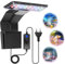Adiwo Aquarium LED Beleuchtung - 3 Farben, 9W 600LM, 16 LEDs für Wasserpflanzen und Fische - 220V 50-60Hz Licht für Aquarien, Schwarz