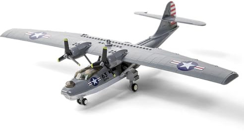 Modellbausatz Flugzeug,364 Teile Catalina Wasserflugzeug Moderner Militärischer Hubschrauber,Klemmbausteine Groß Militär Flugzeug Modell