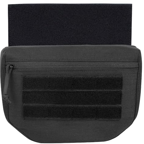KRYDEX GEAR Tactical Admin Pouch Dump Drop Pouch Utility Bag with Hook and Loop for AVS JPC CPC AVS Tactical Vest (Black)