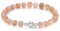 MetJakt Handgemachtes Stretch Armband mit 6MM Echtes Naturstein Würfel Design und 18k Vergoldete Kugel Edelstein Perlenarmband für Damen und Herren (Sonnenstein -Silber)