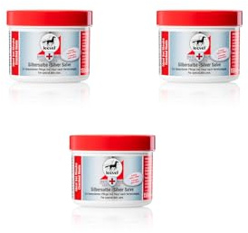 Erste Hilfe Silbersalbe | Salbe für Pferde | 3 x 150 ml | Pflanzenbasiert | Leovet | Pflegemittel | Mit Avocadoöl, Beinwell, Bienenwachs, Calendulaöl, Jojobaöl, Kamille, Silber & Zink | 3er Pack