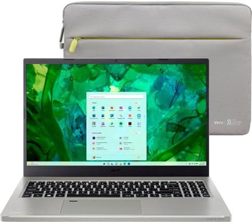 acer Aspire Vero 15.6'' FHD Laptop, Intel i5-1335U, 8GB LPDDR5, 512GB PCIe SSD, Fingerprint Reader, Backlit Keyboard, Windows 11 Home, Cobble Stone Gray, AV15-53P-54MV
