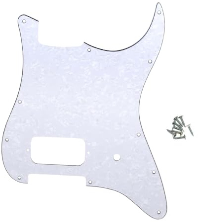ROZILO Pro White Pearl 11 Löcher ST Strat One Humbucker Gitarre Schlagbrett für amerikanische/mexikanische FD Tom Delonge Strat Style E-Gitarre