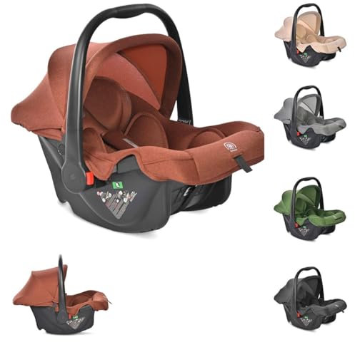 Lorelli Babyschale i-Size Joy (40-87 cm) verstellbar, Faltdach, Memory-Schaum, Farbe:braun