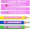 100 étiquettes adhésives personnalisées pour crayons, stylos et marqueurs. Autocollants scolaires avec nom pour marquer les objets. Stickers imperméables pour l'école. Mesure 4,6 x 0,6 cm