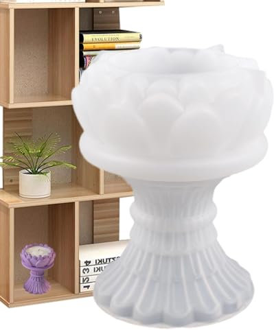 Molde de silicona de flor de loto, moldes de silicona para portavelas de resina - Molde de fundición epoxi con forma de candelabro en forma de loto,Molde de silicona de flor de loto Flexible y d