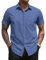 COOFANDY Short Sleeve Shirt for Men Button Down Casual Business Shirts Summer Short Sleeved Dress Shirts Wedding Office Work Shirt Slim Fit Navy Blue M
