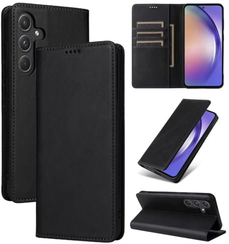 WOWUDI für Etui iPhone 13,etui z prawdziwej skóry,skórzane etui z klapką,etui z klapką NA kartę,etui z portfelem NA Telefon do iPhone 13- Schwarz