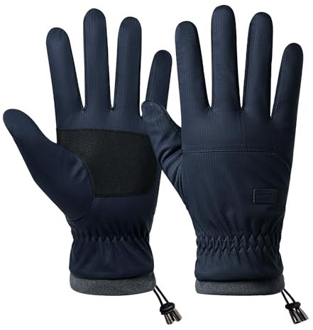 Long Keeper Winterhandschuhe Herren Winddichte Touchscreen Thermisch Handschuhe wasserdichte Kaltes Wetter Warme Handschuhe zum Radfahren Laufen Wandern Skifahren Wandern (Blau)