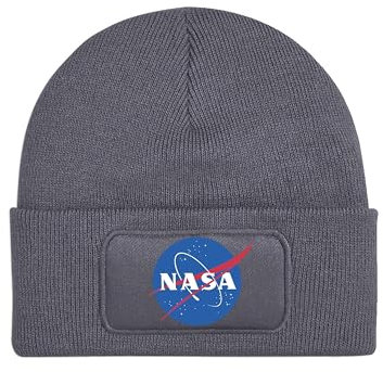 NIMAMA Mütze Beanie NASA Wintermütze Statement Spruch Print Geschenk Unisex Strickmütze für Herren & Damen - Dunkelgrau
