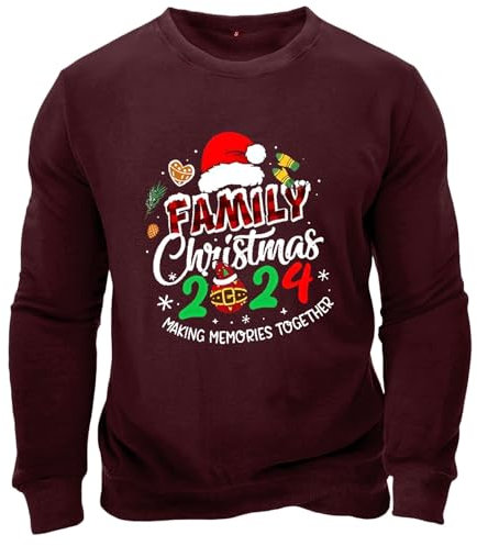 Fannyfuny Christmas Sweater Herren Weihnachtsdruck Winter Pullover Warm Weihnachtspullis Strickpullover Weihnachtsbaum Motiv Langarm Tshirt Weihnachtssweater Merry Christmas Jumper