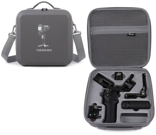 BeisDirect Custodia da viaggio per DJI RS 3 MINI Gimbal, borsa a tracolla portatile impermeabile custodia rigida in PU per DJI RS3 MINI Gimbal Stabilizzatore Accessori, Grigio, Custodia per il