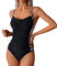 Maillot Bain Femme 1 Piece Ventre Plat Amincissant Swimwear Push Up Rembourré Blocage des Couleurs Maillot de Bain Piscine de Plage,Maillot de Bain Gainant Ventre Plat,Maillot de Bain Rembourré Froncé