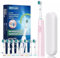 Electric Toothbrush Rotary Rechargeable for Adults Rotating Toothbrush with Soft Brush Heads Deep Clean Electric Toothbrush with 2 Minute Smart Timer IP67 Waterproof (Pink, 8 Heads)
