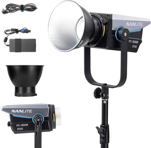 Nanlite FC-300B 350W 2700K-6500K LED Spotlight 37340 lux@1m - Professional Dual Color Video Light for Filming, Live Streaming and Studio Photography