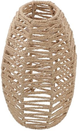 MAGICLULU Papierseil Deckenlampenschirm Gewebter Lampenschirm Handgemachter Lampenschirm Boho Kronleuchter Lampe Ersatzschirm Rustikaler Deckenlampenschirm