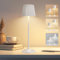 Nixtrve LED Tischlampe Kabellos Höhenverstellbar, USB-C Nachttischlampe mit 3 Lichtfarben Dimmbar, Tragbare Metall Akku Tischleuchte für Wohnzimmer, Schlafzimmer & Outdoor (Weiß)